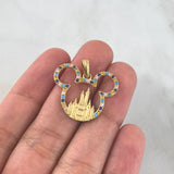 Dije Raton Castillo 3.4gr / 2.4cm / Circones de Colores Oro Amarillo