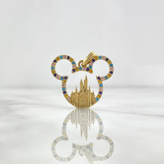 Dije Raton Castillo 3.4gr / 2.4cm / Circones de Colores Oro Amarillo