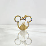 Dije Raton Castillo 3.4gr / 2.4cm / Circones de Colores Oro Amarillo