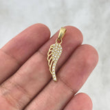 Dije Ala 1.4gr / 2.6cm / Circones Blancos Oro Amarillo