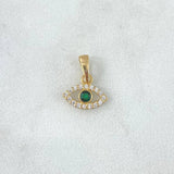 Dije Ojo Turco 0.55gr / 1.2cm / Circones Blancos - Verde Oro Amarillo