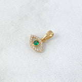 Dije Ojo Turco 0.55gr / 1.2cm / Circones Blancos - Verde Oro Amarillo