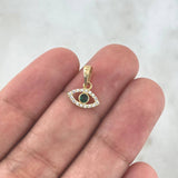 Dije Ojo Turco 0.55gr / 1.2cm / Circones Blancos - Verde Oro Amarillo