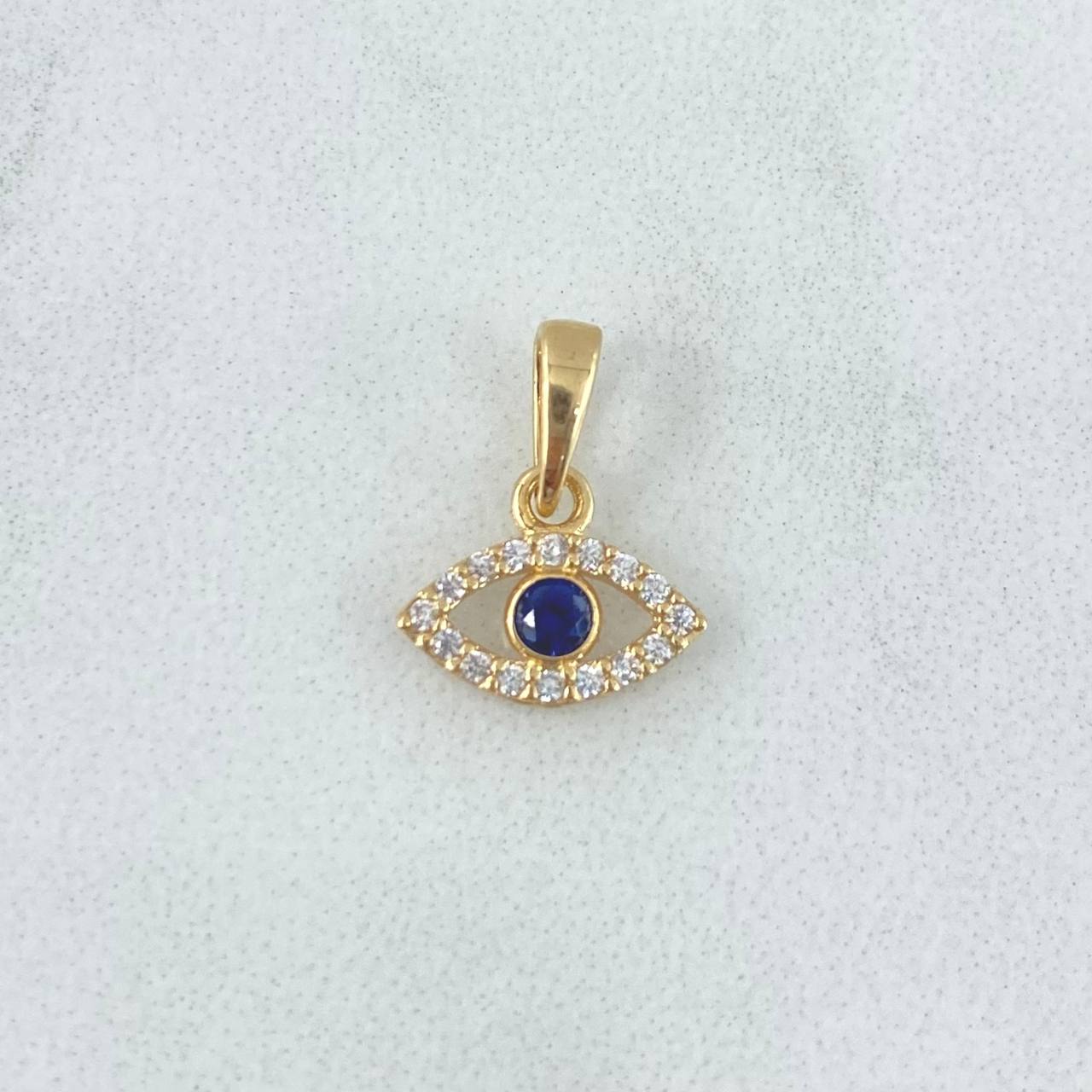 Dije Ojo Turco 0.55gr / 1.2cm / Circones Blancos - Azul Oro Amarillo