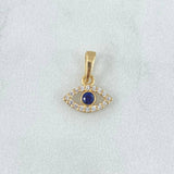Dije Ojo Turco 0.55gr / 1.2cm / Circones Blancos - Azul Oro Amarillo