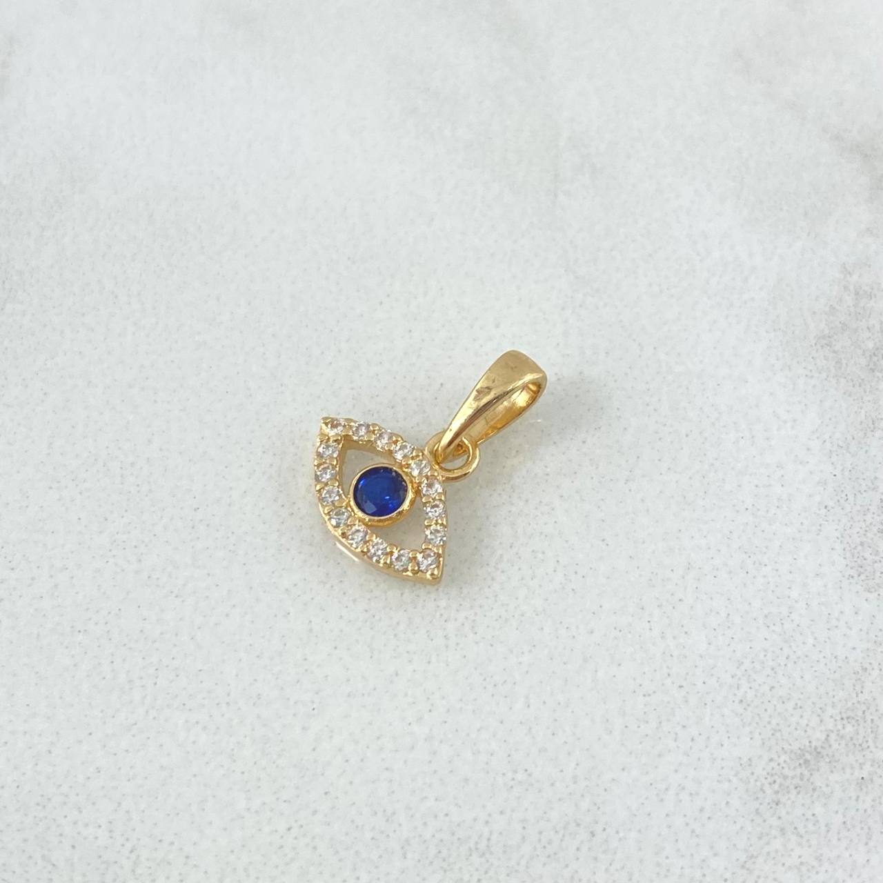 Dije Ojo Turco 0.55gr / 1.2cm / Circones Blancos - Azul Oro Amarillo