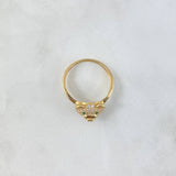 Anillo Rostro Oso Aro Infinito 3.25gr / T7 3/4 / Circones Blancos - Verdes Oro Amarillo