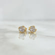 Topos Doble Garrita 1.25gr / 5mm Circon Blanco Oro Amarillo