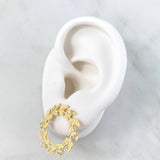 Topos Corona de Laurel 5.25gr / 2.3cm / Circones Blancos Oro Amarillo
