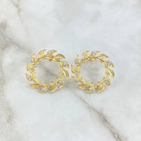 Topos Corona de Laurel 5.25gr / 2.3cm / Circones Blancos Oro Amarillo