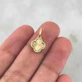 Dije Trebol VCyA 1.35gr / 1.8cm / Diamantado Punteado Oro Amarillo Nac.Esp. 18K ©