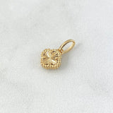 Dije Trébol VCyA 1.05gr / 1.5cm-8mm Diamantado Punteado Oro Amarillo Nac.Esp.