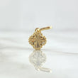 Dije Trébol VCyA 1.05gr / 1.5cm-8mm Diamantado Punteado Oro Amarillo Nac.Esp.