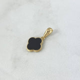 Dije Trébol VCyA 1.3gr / 2cm-12mm Negro Electroestatico Oro Amarillo
