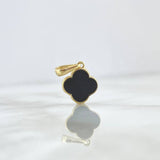 Dije Trébol VCyA 1.3gr / 2cm-12mm Negro Electroestatico Oro Amarillo