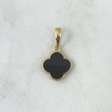 Dije Trébol VCyA 1.3gr / 2cm-12mm Negro Electroestatico Oro Amarillo