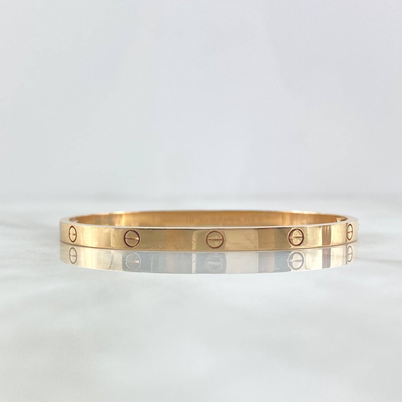 Pulso Aro Tornillo 16.15gr / 17cm / 3.8mm Liso Oro Amarillo