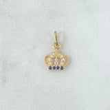Dije Corona Realeza Estrella 0.45gr / 1.4cm / Circones Blancos - Azules Oro Amarillo