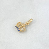 Dije Corona Realeza Estrella 0.45gr / 1.4cm / Circones Blancos - Azules Oro Amarillo