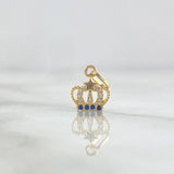Dije Corona Realeza Estrella 0.45gr / 1.4cm / Circones Blancos - Azules Oro Amarillo