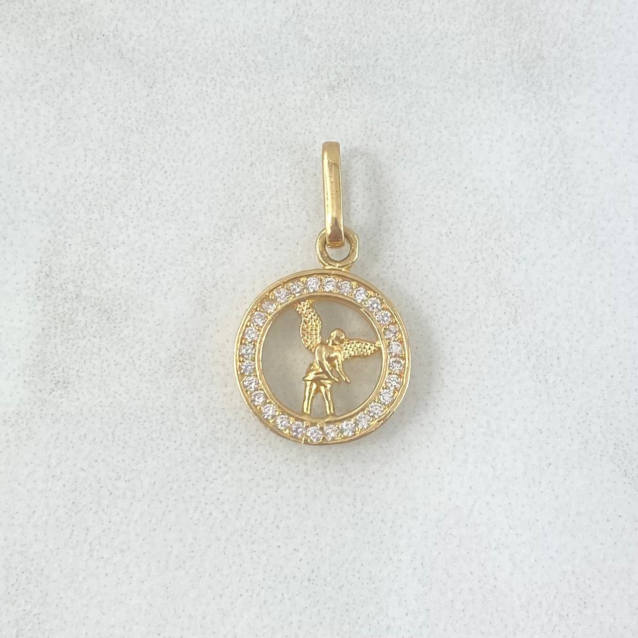 Dije San Gabriel Circular Tupido 1.05g / 2cm Oro Amarillo 18K