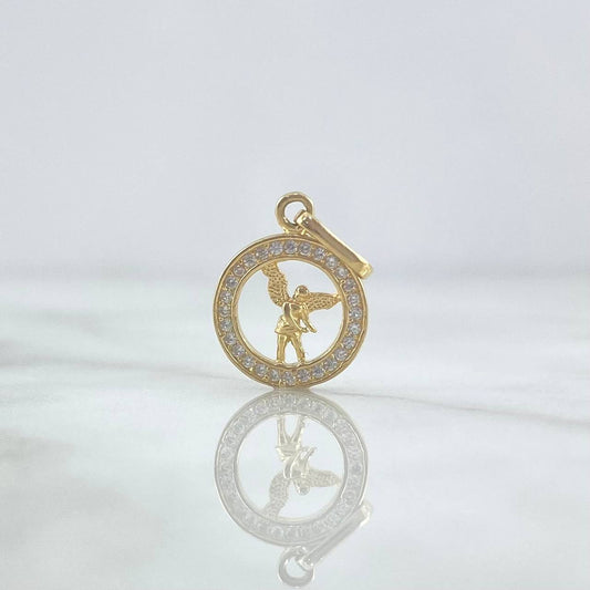Dije San Gabriel Circular Tupido 1.05g / 2cm Oro Amarillo 18K