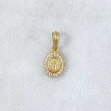 Dije Virgen Milagrosa 0.85gr / 1.8cm / Circones Blancos Oro Amarillo
