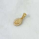 Dije Virgen Milagrosa 0.85gr / 1.8cm / Circones Blancos Oro Amarillo