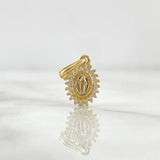 Dije Virgen Milagrosa 0.85gr / 1.8cm / Circones Blancos Oro Amarillo