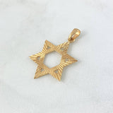 Dije Estrella de David 2.15gr / 3.2cm / Diamantada Oro Amarillo