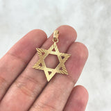 Dije Estrella de David 2.15gr / 3.2cm / Diamantada Oro Amarillo