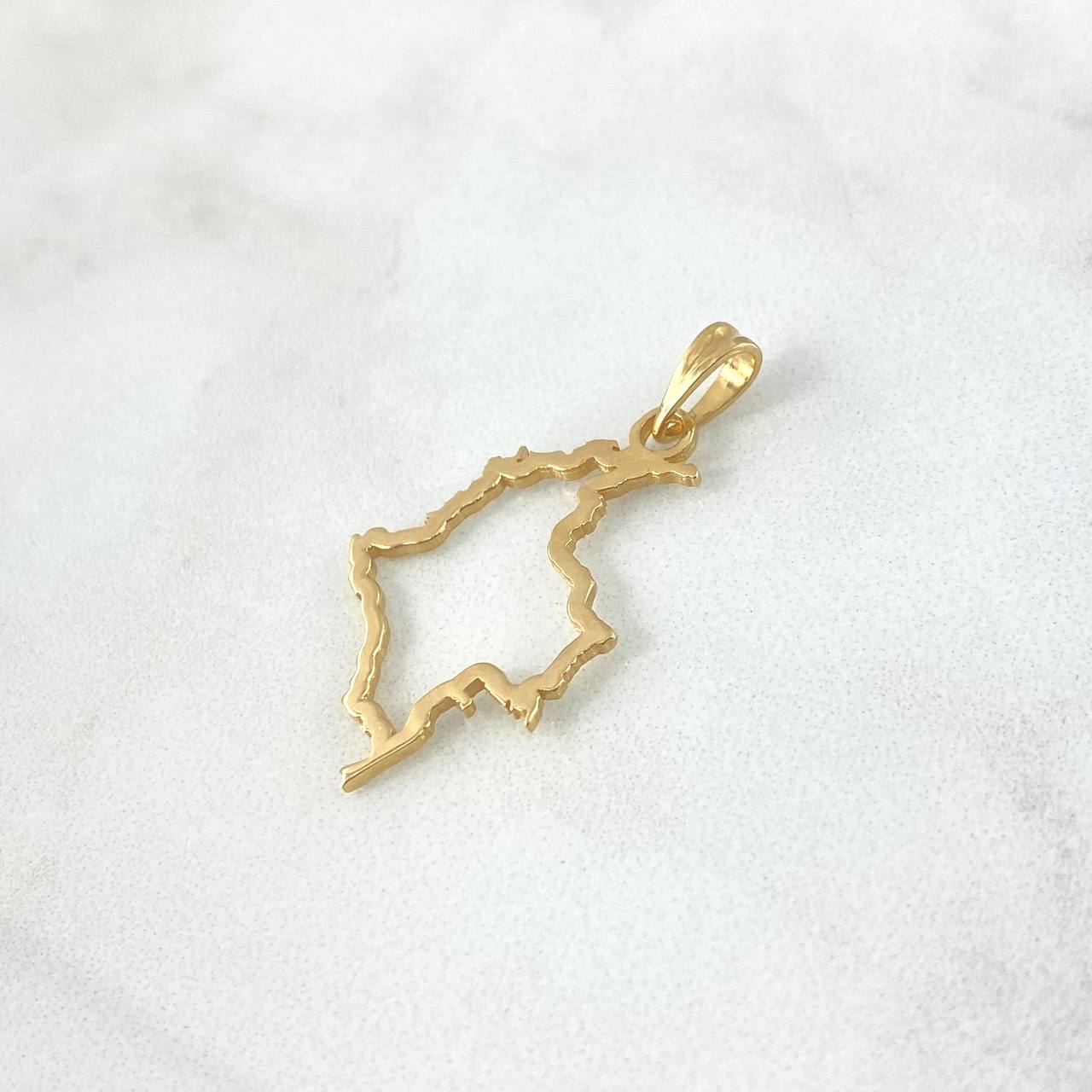 Dije Mapa Colombia 1.75gr / 3.5cm / Liso Oro Amarillo 18K