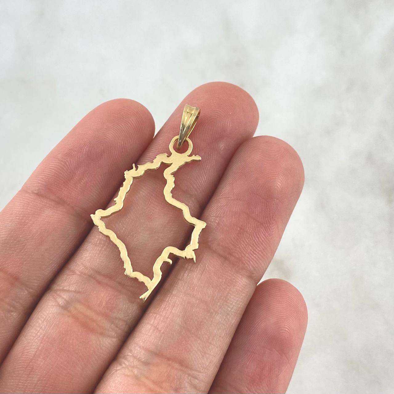 Dije Mapa Colombia 1.75gr / 3.5cm / Liso Oro Amarillo 18K