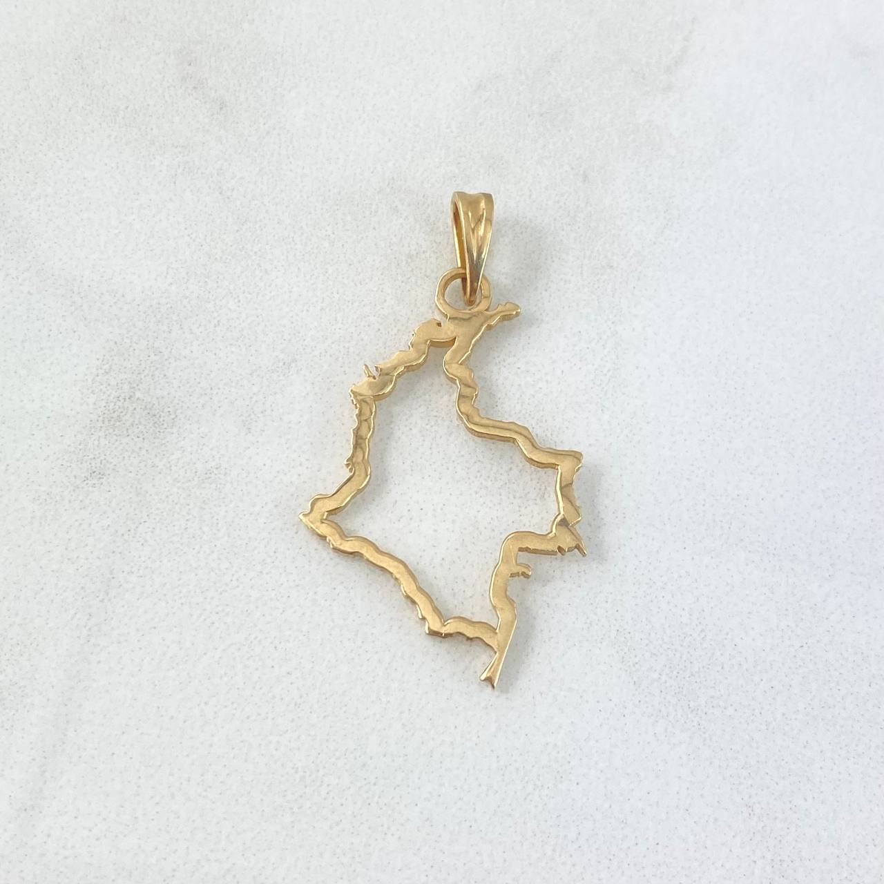 Dije Mapa Colombia 1.75gr / 3.5cm / Liso Oro Amarillo 18K