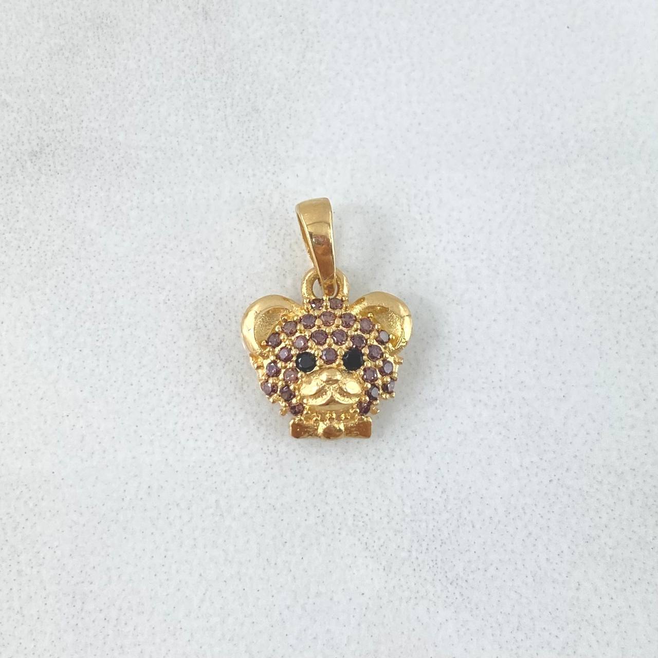 Dije Rostro Oso Corbatin 1gr / 1.5cm / Circones Cafes - Negros Oro Amarillo
