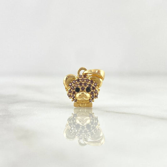 Dije Rostro Oso Corbatin 1gr / 1.5cm / Circones Cafes - Negros Oro Amarillo