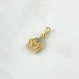 Dije Corona Emperatriz 1.15gr / 1.8cm / Circones Blancos - Celestes Oro Amarillo