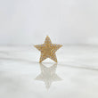 Dije Estrella Mitad Mate 1.15gr / 1.4cm / Circones Blancos Oro Amarillo
