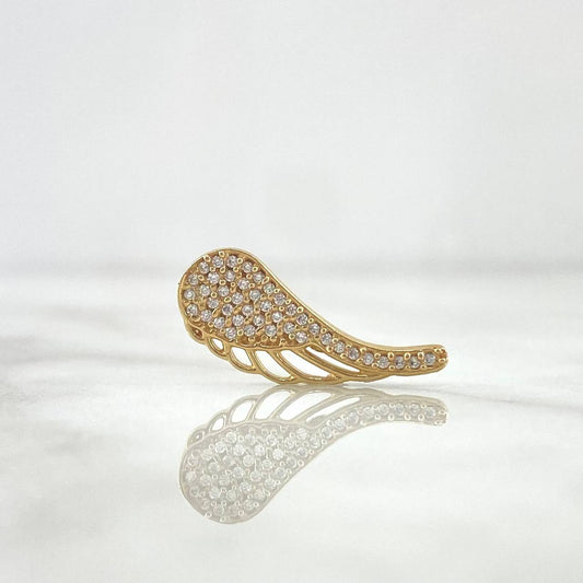 Dije Ala 1.55gr / 2cm / Circones Blancos Oro Amarillo