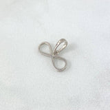Dije Infinito 0.6gr / 1.2cm / Silueta Lisa Oro Blanco