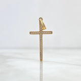Dije Cruz Longeva 1.05gr / 3.2cm / Circones Blancos Oro Amarillo