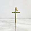Dije Cruz Longeva 1.1gr / 3.4cm / Circones Verdes Oro Amarillo