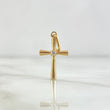 Dije Cruz Baston 0.85gr / 2.5cm / Circon Blanco Oro Amarillo