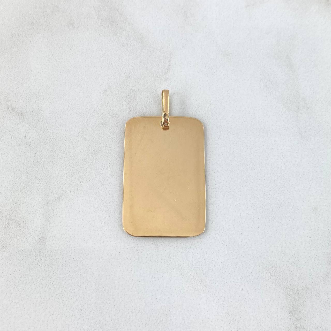 Dije Placa Rectangular 2.15gr / 3.2cm - 2.8cm * 1.7cm / Lisa Oro Amarillo