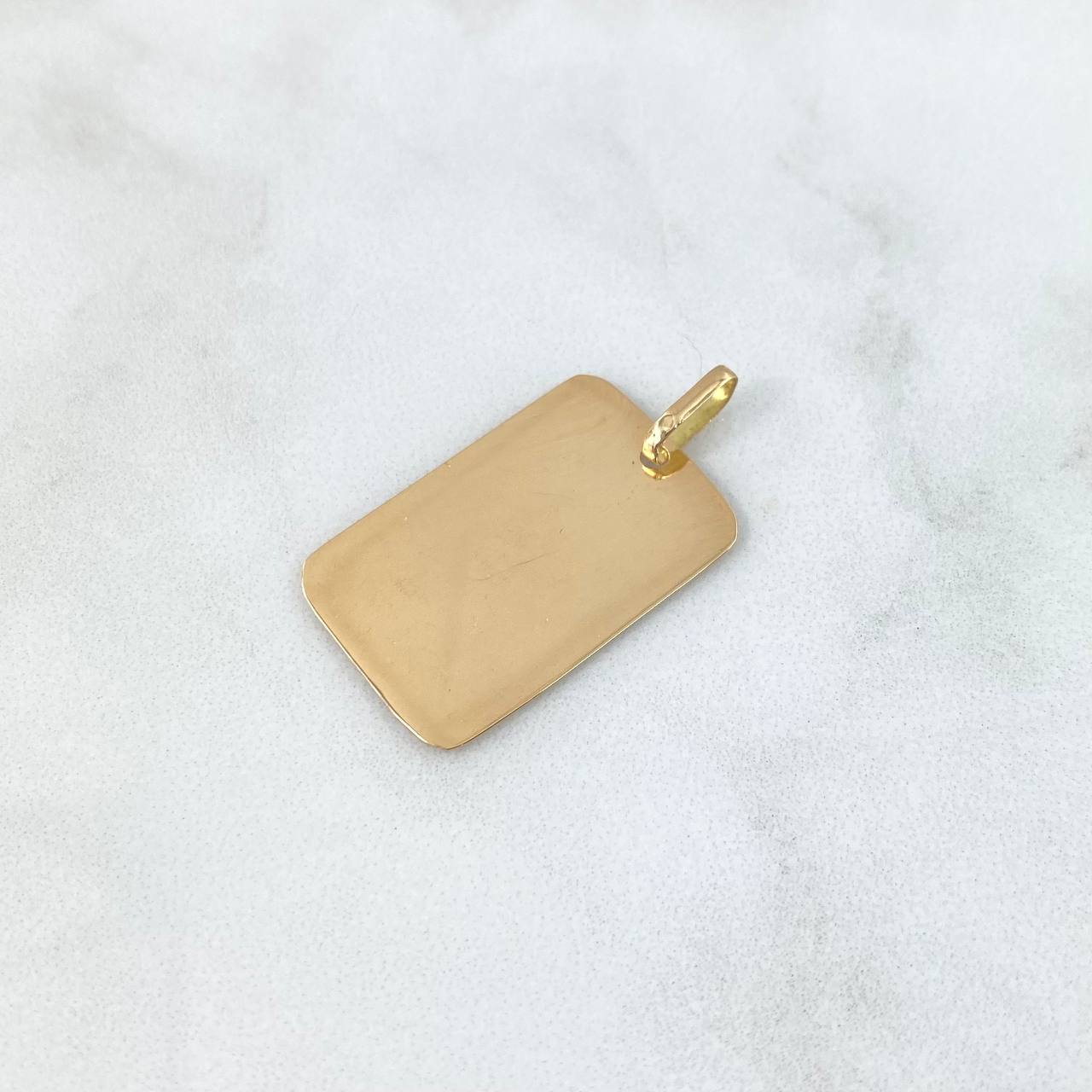 Dije Placa Rectangular 2.15gr / 3.2cm - 2.8cm * 1.7cm / Lisa Oro Amarillo