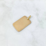 Dije Placa Rectangular 2.15gr / 3.2cm - 2.8cm * 1.7cm / Lisa Oro Amarillo