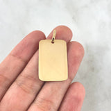 Dije Placa Rectangular 2.15gr / 3.2cm - 2.8cm * 1.7cm / Lisa Oro Amarillo