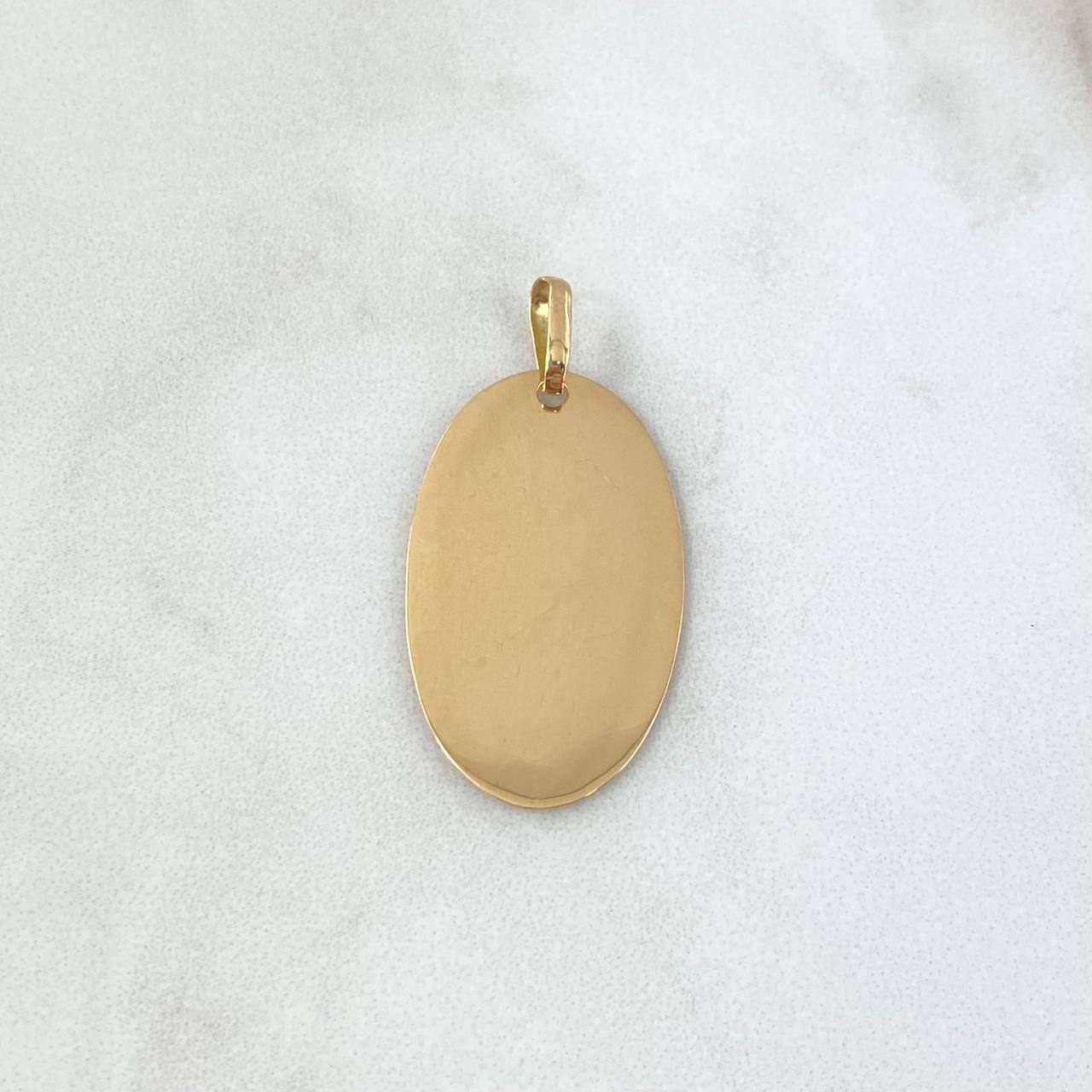 Dije Placa Ovalada 2.15gr / 3.5cm - 2.9cm * 1.8cm / Lisa Oro Amarillo