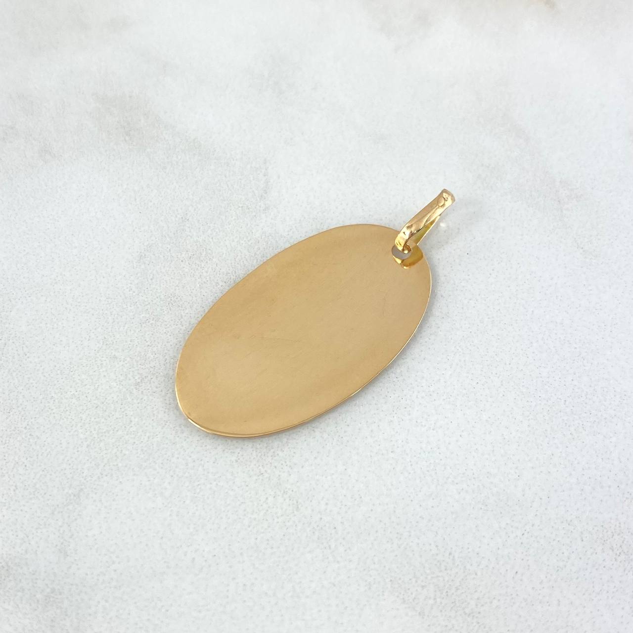 Dije Placa Ovalada 2.15gr / 3.5cm - 2.9cm * 1.8cm / Lisa Oro Amarillo