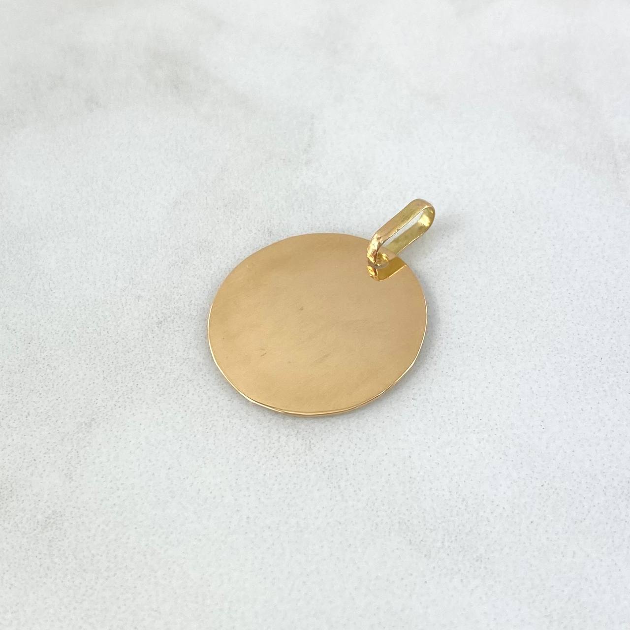 Dije Placa Circular 1.95gr / 2.3cm - 2cm * 24cm / Oro Amarillo